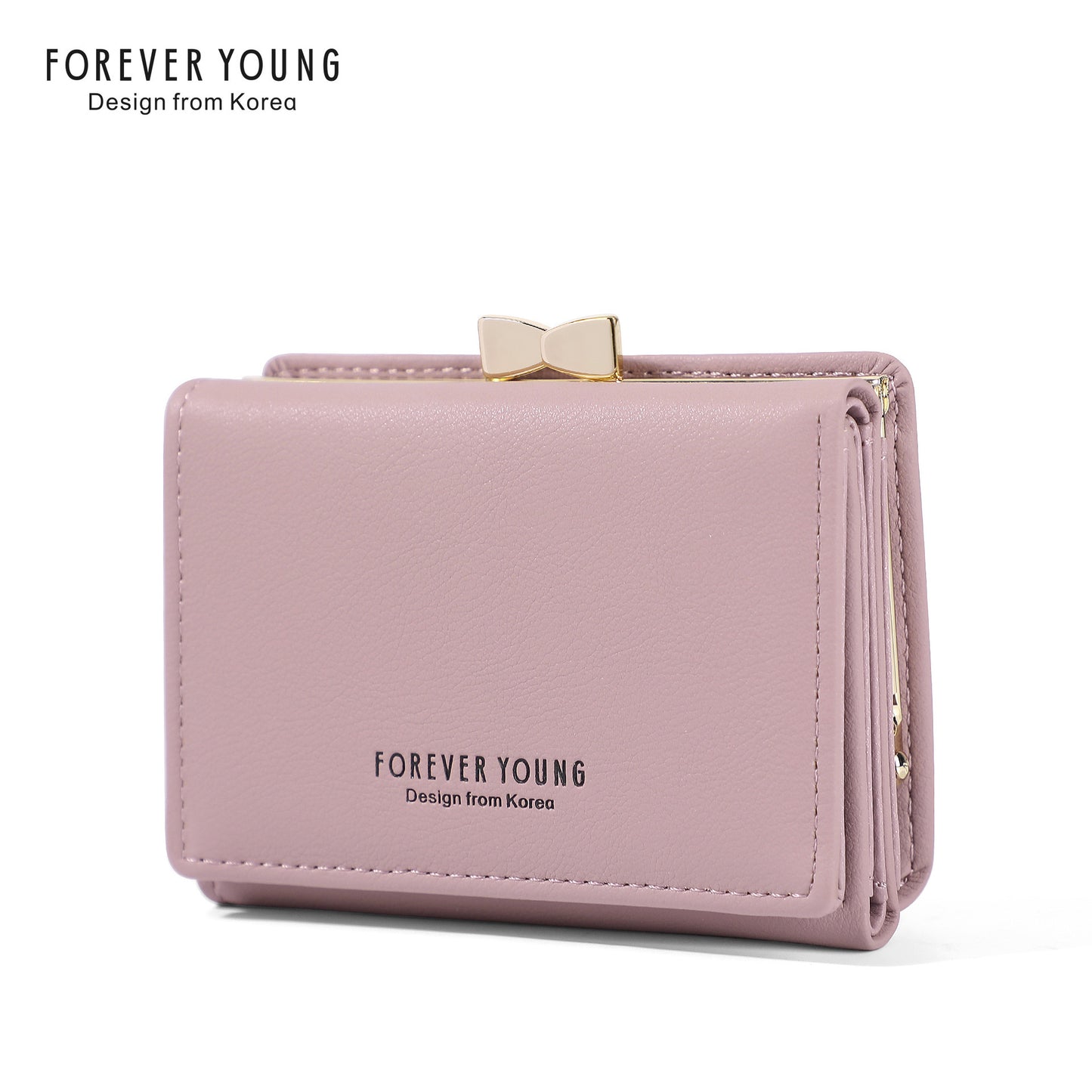 Forever Young Wallet Women's Short Cute Japanese Student Wallet Korean Style ရိုးရှင်းသော အကြွေစေ့သုံးအိတ်