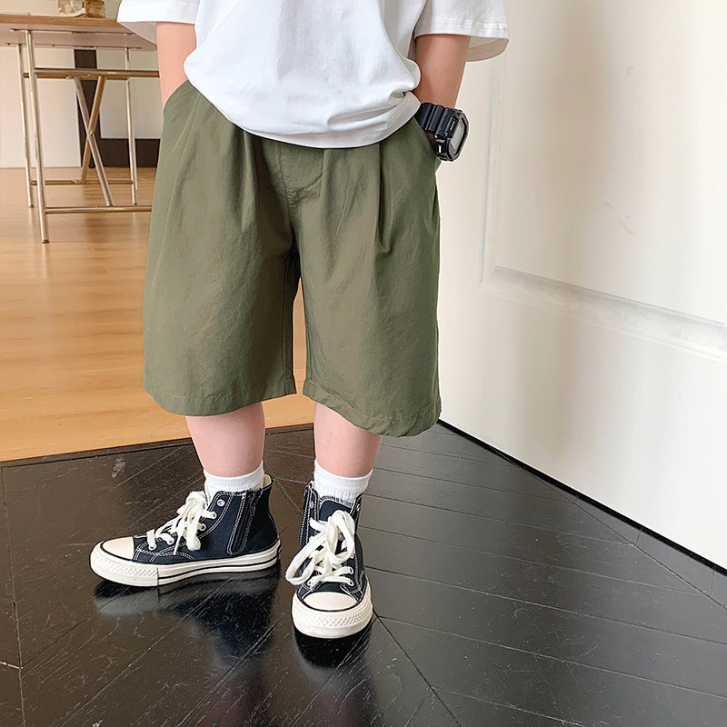 Maxi children's clothing children's work shorts 2024 summer new Korean version of the middle and large children's fashion boys' shorts trend 