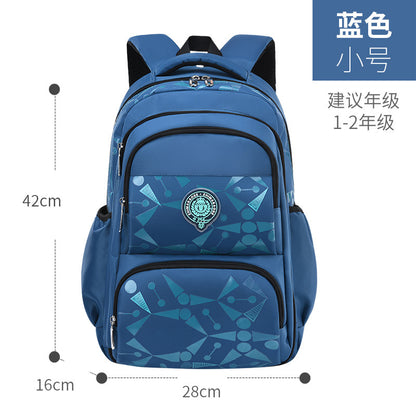 2023 Explosive Style Spine Protector Breathable Printing Waterproof Large Capacity Korean Leisure School Bags for Boys and Children Primary School Students Wholesale 