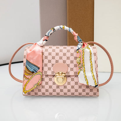 2022ladies handbag清新甜美斜跨包夏季外贸包包女包花料小方包