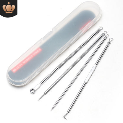 Spot double-headed acne needle 4-piece set rose gold ဝက်ခြံဆေး ဝက်ခြံ ဆေးထိုးအပ် ဝက်ခြံဖယ်ရှားရေး ဆဲလ်ကလစ် လက်ကား 