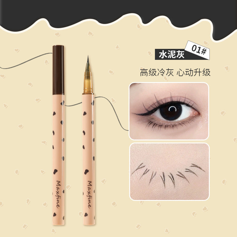 Maxfine exquisite eyeliner pen smooth eyeliner pen extremely fine waterproof no smudge makeup novice female eye silkworm pen wholesale 