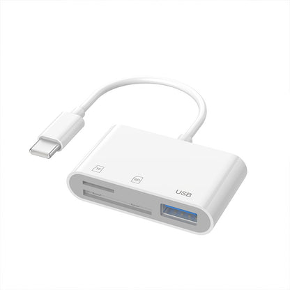 iPhone 3-in-one USB3.0 multi-function SD ကတ် TF ကတ်ဖတ်စက် မိုဘိုင်းလ်ဖုန်း တက်ဘလက် otg converter အတွက် သင့်လျော်သည်။