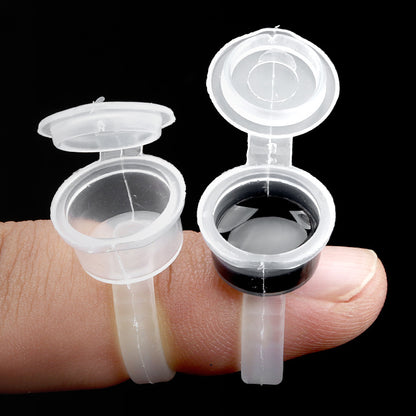 Wholesale eyelash grafting glue color cup transparent flip-top glue ring cup 50/bag opp bag 