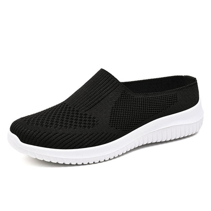 Shoes women's 2023 new cross-border large size cloth shoes foreign trade women's shoes breathable flying woven shoes soft bottom casual mother shoes 