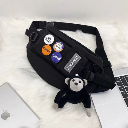 Ins trendy brand chest bag men's casual Japanese one-shoulder small backpack female student trend Messenger bag 2022 new waist bag 