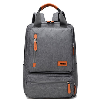 Kabinu casual backpack, middle school and high school student bag, contrast color mommy bag, Oxford cloth business computer bag 