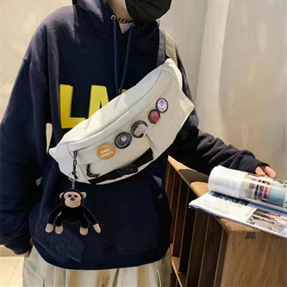 Trendy Messenger Bag Men's Casual Japanese New Small Backpack Chest Bag Girls Trend One Shoulder Student Sports Pocket Bag 