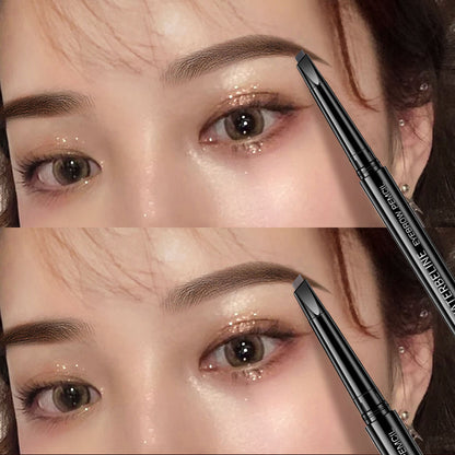 2024 New Double-Head Eyebrow Pencil Waterproof and Sweatproof Natural Ultra-fine Automatic Non-smudge Makeup Cross-border Live Broadcasting