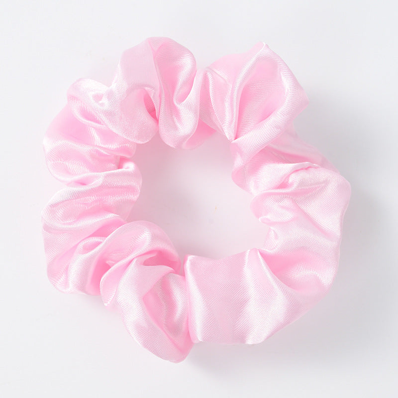 2022 New Solid Color Satin Hair Ring Pig Intestine Outing Black Versatile Hair Accessories Headband Hair Ring Wholesale Street Stall 