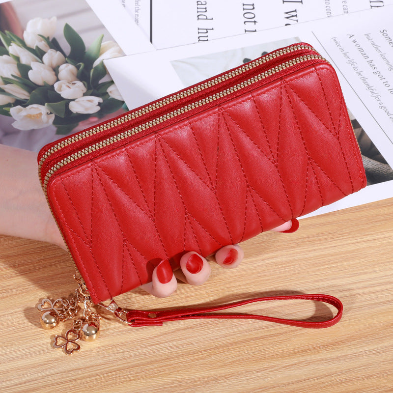 2022 New Women's Wallet Korean Style Fashion Wrist Mobile Phone Bag Multiple Card Slots Coin Purse Card Bag Mobile Phone Bag Women's 