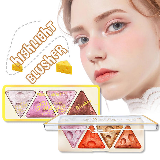 Cross-border hit new color four-color pearlescent matte eyeshadow blush shimmer earth color eyeshadow palette makeup wholesale 