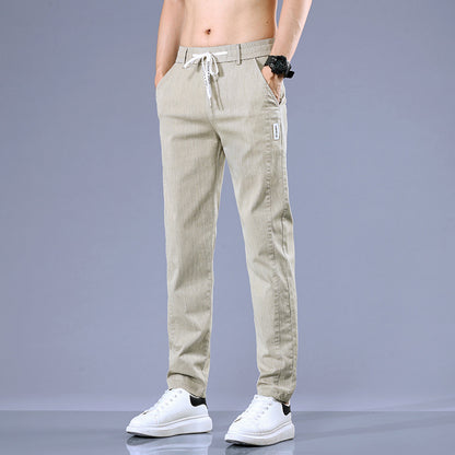 2023 Spring New Casual Pants Men's Straight Slim Elastic Waist Sports Pants Autumn Trend Men's Pants 