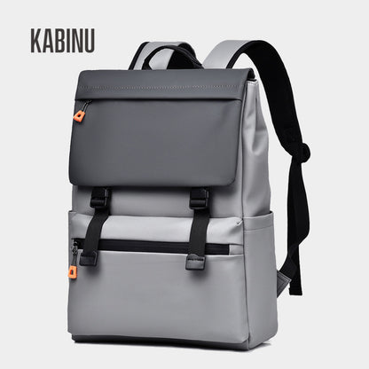 Kabinu casual backpack leather membrane waterproof business commuter computer bag backpack middle school student bag bag 