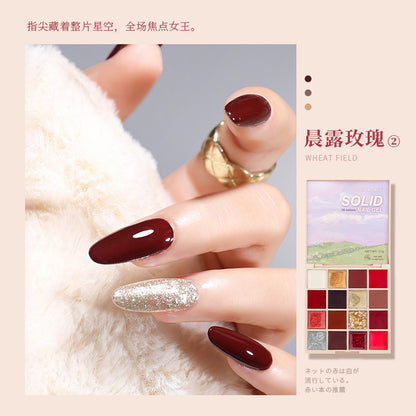 16 Color Solid Nail Polish Gel Set Eye Shadow Popular Solid Cream Painted Gel Manicure Shop Special Factory Wholesale 