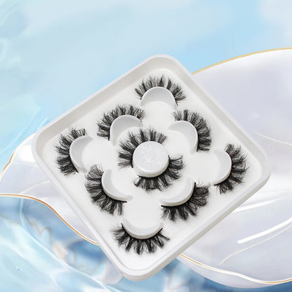 dingsen false eyelashes factory cross-border stable supply of explosive hair, a total of 5 pairs of messy thick eyelashes 