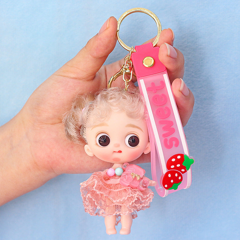 Yade Barbie doll 12 cartoon keychains 10 cm bag pendant girl Children's Day gift 