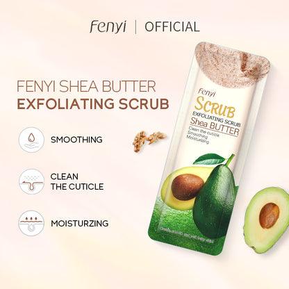 Cross-border FENYI Fenyi Shea Butter Scrub 3g body cleansing pores rejuvenating moisturizing avocado keratin 