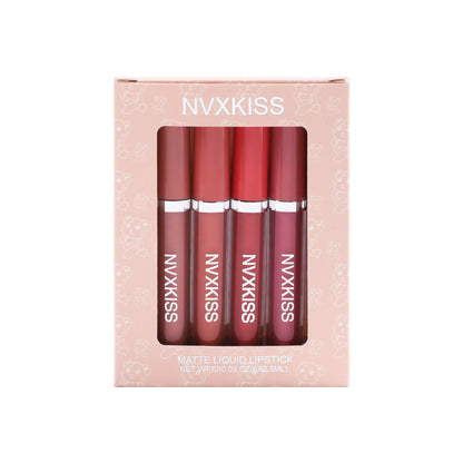 NVXKISS lip glaze 6 pack matte non-stick cup နိုင်ငံခြားရောင်းဝယ်ရေး matte အရည် explosive liquid lipstick lip gloss 