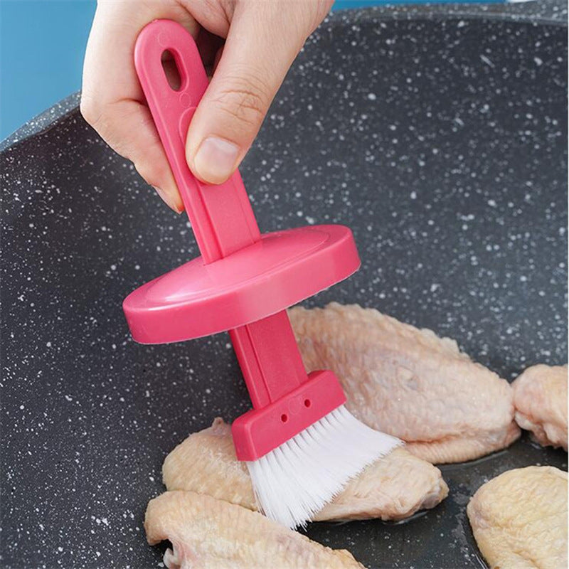 Oil brush kitchen pancake household high temperature resistant silicone edible brush sauce barbecue oil brush push type with bottle all-in-one 