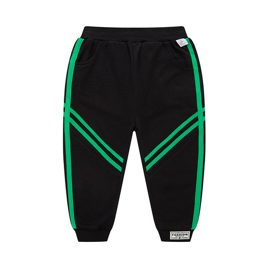 Boys pants spring and autumn children's clothing wholesale 2024 boys sports pants Korean version of thin stripes outer wear children's sweatpants 