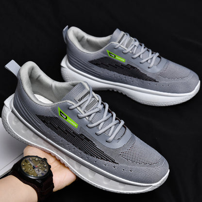 Shoes men's 2023 new men's sports shoes wholesale breathable flying weaving student shoes live broadcast with the same casual men's shoes 