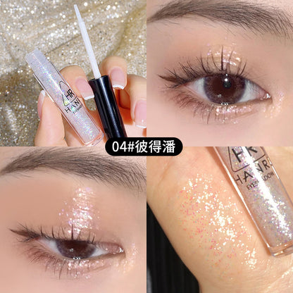 Han Ruxing Diamond Charming Eyes Streaming Eyeshadow Liquid Pearlescent Glitter Tear Makeup Eyeshadow Liquid Waterproof Not Easy to Take Off Eye Makeup Brightening Liquid 