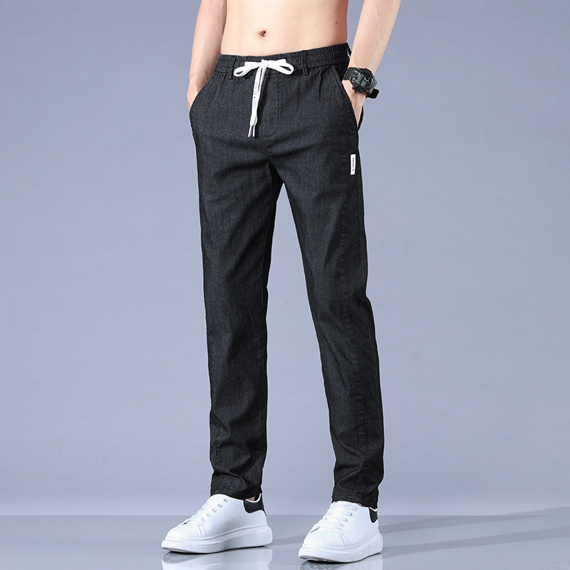 2023 Spring New Casual Pants Men's Straight Slim Elastic Waist Sports Pants Autumn Trend Men's Pants 