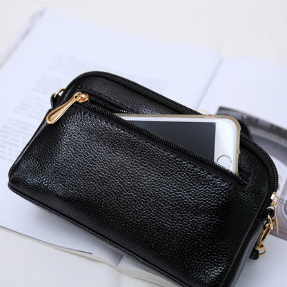 New Ladies Small Bag Korean Mini Messenger Bag Simple Fashion Clutch Shoulder Bag Litchi Pattern Shell Female Bag 