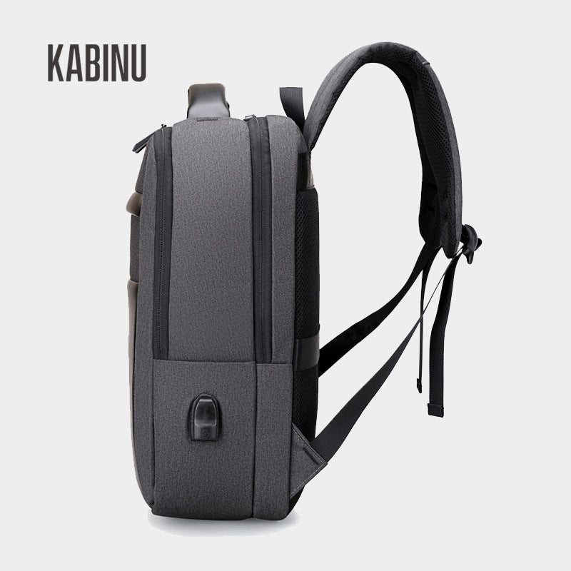 Kabinu business computer bag commuter computer backpack Oxford cloth stitching USB charging backpack waterproof bag 