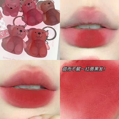 Art Value Cute Bear Velvet Lip Mud Soft Mist Whitening Silky Lip Glaze Low Saturation Tone Versatile Affordable 