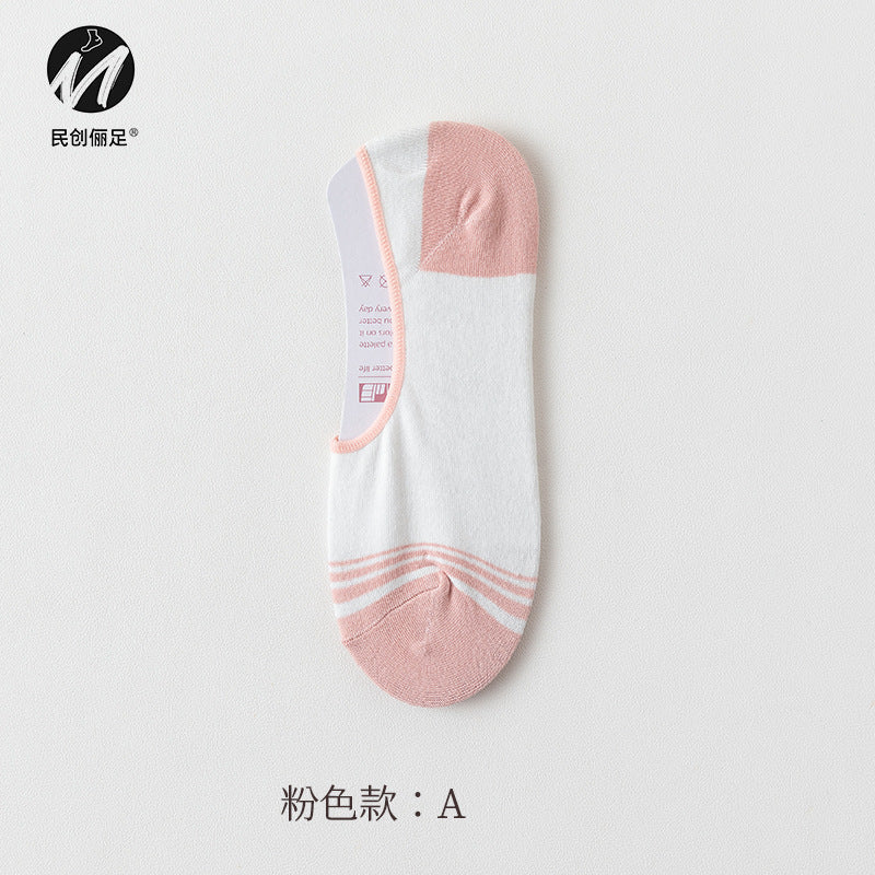 Invisible socks women's non-slip and shallow mouth spring and summer thin cotton Japanese summer women's socks boat socks women 