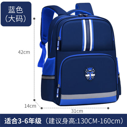 British style schoolbag primary school students boys and girls large-capacity load reduction spine protection 6-12 years old word LOGO children's backpack 