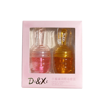 DIXI Little Honey Jar Lip Oil Set Moisturizing and Moisturizing Stacking Matte Lipstick Versatile Lip Balm Dudu Lip Gloss စျေးနှုန်းချိုသာစွာဖြင့် 