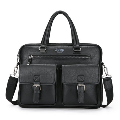 2021 New Men's Briefcase Portable Shoulder Messenger Bag Business Bag Large Capacity Computer Bag Cross-border Shipping 