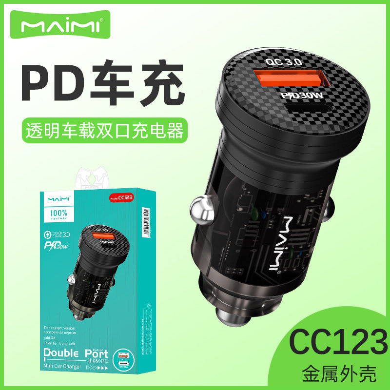 Mai Mi CC123 Smart QC3.0 Car Charger PD Protocol 30W Fast Charge Car Cigarette Lighter စက်ရုံတိုက်ရိုက် အရောင်း