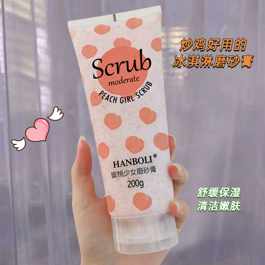 Han Boli Peach Body Scrub သည် ရေဓာတ်ဖြည့်တင်းခြင်း၊ စိုစွတ်ခြင်း၊ ချောမွေ့ခြင်း၊ နူးညံ့ပြီး ရွှံ့များကို သန့်စင်ပေးသည် ~ လက်ကား၊