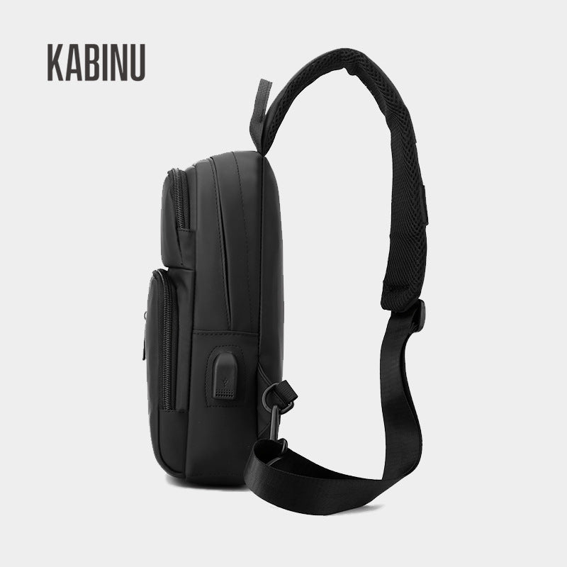 Kabinu new chest bag bag film business casual shoulder bag lightweight mobile phone bag usb student crossbody bag 