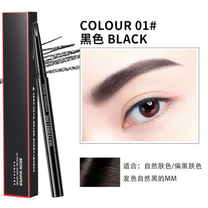 2024 New Double-Head Eyebrow Pencil Waterproof and Sweatproof Natural Ultra-fine Automatic Non-smudge Makeup Cross-border Live Broadcasting