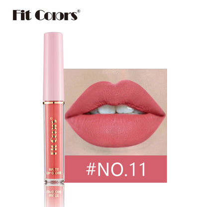 Fit Colors 12-color non-stick matte lip gloss matte velvet liquid lipstick lip gloss cross-border 