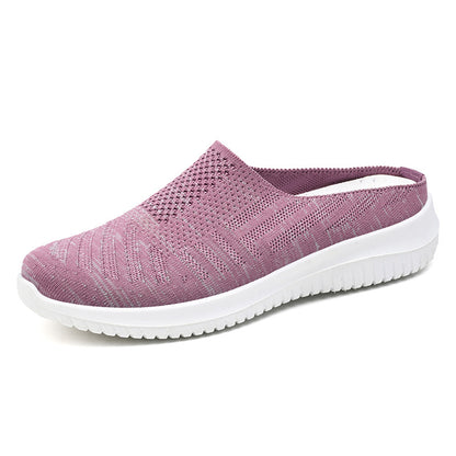 Shoes women's 2023 new foreign trade women's shoes cross-border large size cloth shoes breathable flying woven shoes soft bottom casual mother shoes 