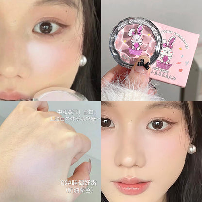 အနုပညာတန်ဖိုး Pink Rabbit Monochrome Highlighting Powder သဘာဝနှင့် နူးညံ့သိမ်မွေ့သော Blush Brightening and Contouring Student Party စျေးနှုန်းသက်သာသော 