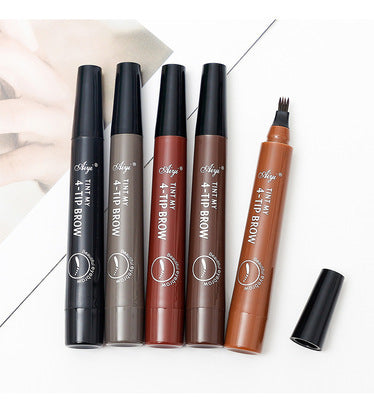 Cross-border makeup suake four-pronged eyebrow pencil four-pronged water eyebrow pencil four-head eyebrow pencil holding color thick rod liquid foreign trade model 