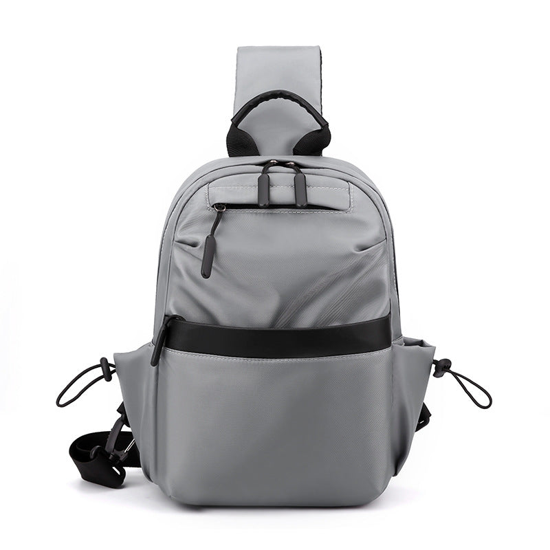 Trendy Men's Messenger Bag Large Capacity Sports Chest Bag Anti-Splash Chest Bag Outdoor Shoulder Bag Small Backpack 