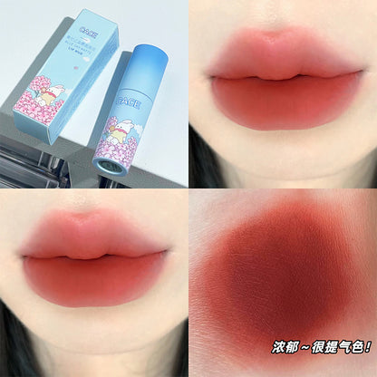 CACE Blue Sky Blue Matte Lip Mud Anime Style Bunny Lip Glaze Student Three-Piece Blue Set Wholesale 