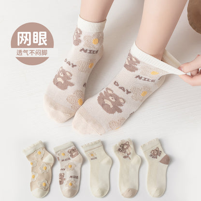 Children's summer thin socks boys girls summer children's socks summer thin socks short tube mesh socks cartoon 