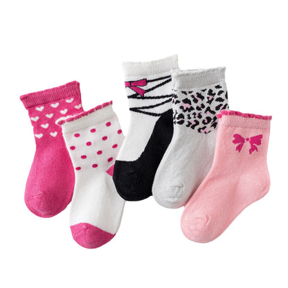 2023 Spring, Autumn and Winter New Product Cotton Floral Floral Cartoon Girls' Boys' Children's Socks Children's Socks Ready Stock Category A 