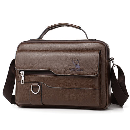 Men's Business Messenger Bag Large Capacity Computer Bag Men's Casual Light Portable Messenger Bag Retro Shoulder Bag 