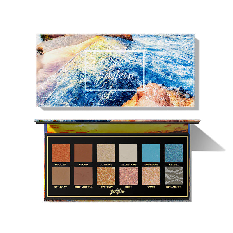 Spot Iofeis new twelve-color earth-tone eyeshadow palette beauty brown eyeshadow pearlescent matte eyeshadow palette 