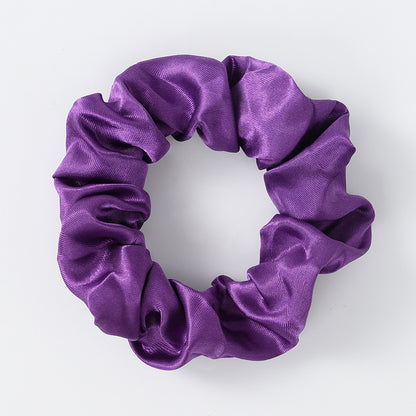 2022 New Solid Color Satin Hair Ring Pig Intestine Outing Black Versatile Hair Accessories Headband Hair Ring Wholesale Street Stall 